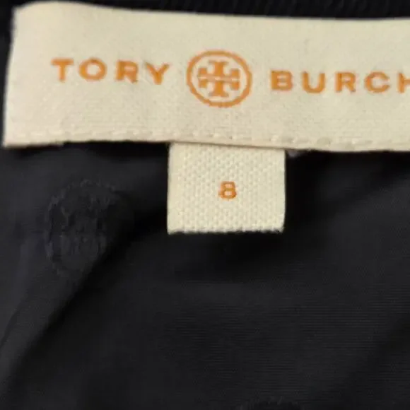 Tory Burch Womens Drew Glazed Navy Blue Tweed Pencil Skirt SZ 8 Professional - Picture 8 of 10